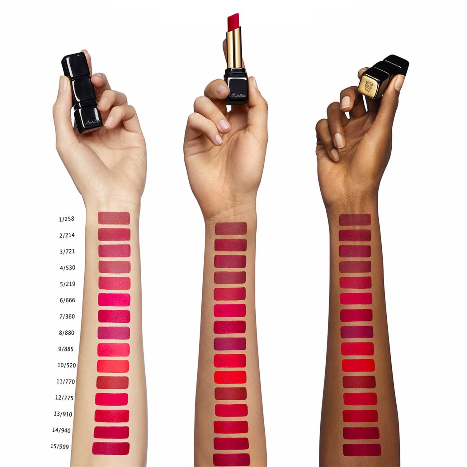 Guerlain KissKiss Tender Matte n°999 Eternal Red - Rossetto Matte Luminoso con Acido Ialuronico, Burro di Karité ed Estratto di Petali di Rosa