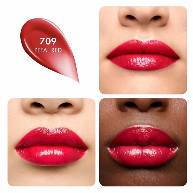 Guerlain KissKiss Shine Bloom Rossetto Brillante 709 Petal Red 3.5g - Formula al 95% Naturale