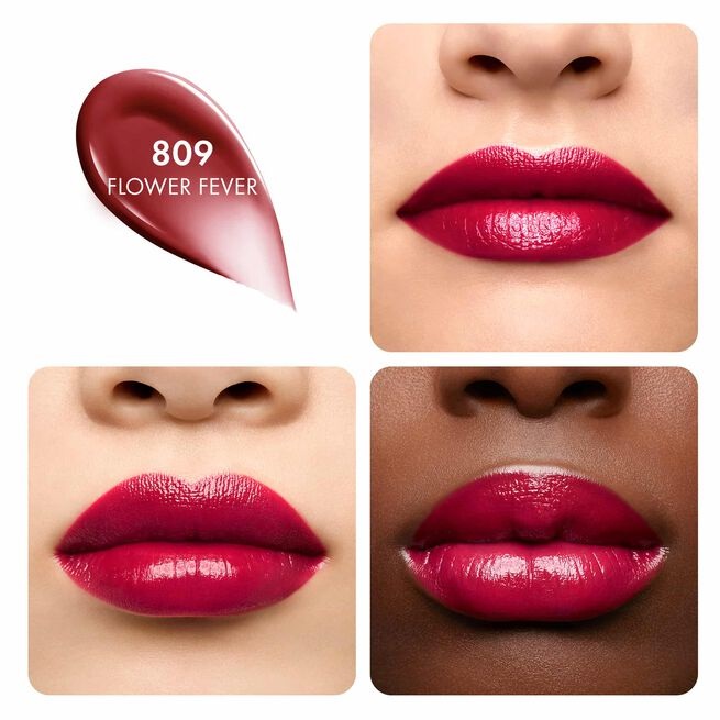 Guerlain KissKiss Shine Bloom Rossetto Brillante 809 Flower Fever 3.2g - 95% Ingredienti Naturali