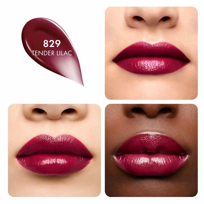GUERLAIN KissKiss Shine Bloom Rossetto Brillante 3.2g - Colore 829 Tender Lilac con 95% di Ingredienti Naturali