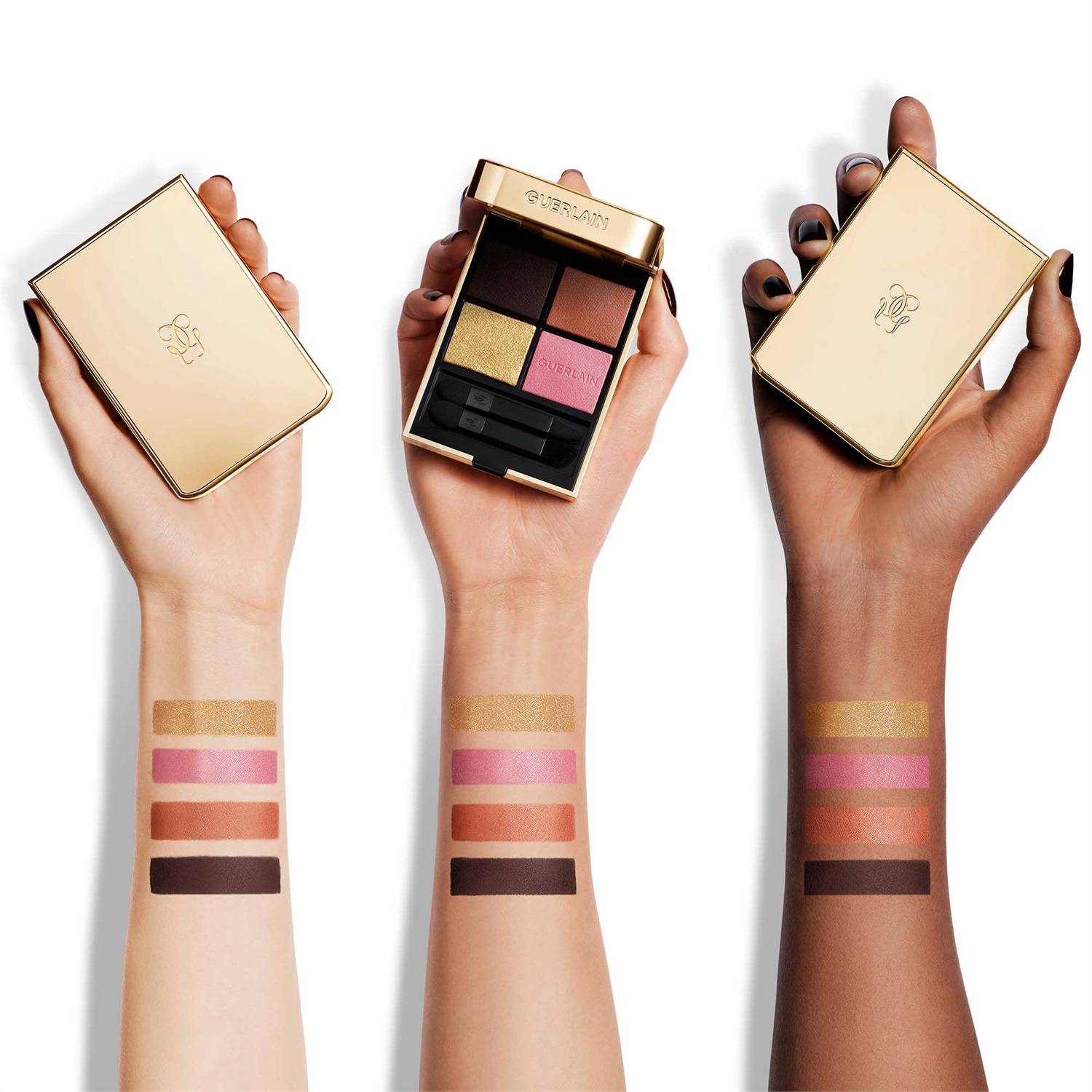 Guerlain Ombres G Palette di Ombretti 4 Colori N. 555 Metal Butterfly - 6 g, Finish Metallico, Satinato, Opaco e Perlato