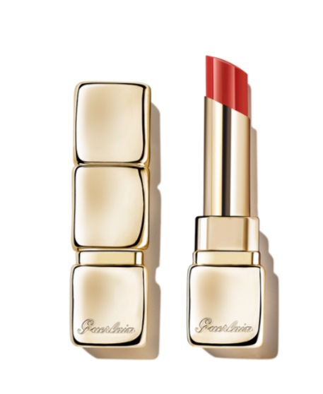 Guerlain KissKiss Shine Bloom 519 Floral Brick - Rossetto Brillante con il 95% di Ingredienti di Origine Naturale