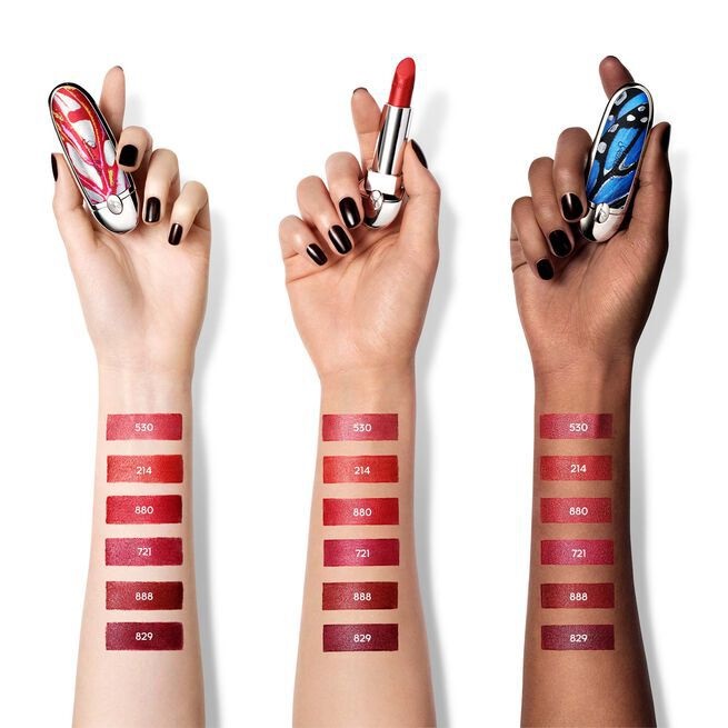 Guerlain Rouge G Luxurious Velvet Metal Rossetto Matte Metallizzato Magnetic Red 880 - 3.5 g, Tenuta 16 Ore, Effetto Velluto