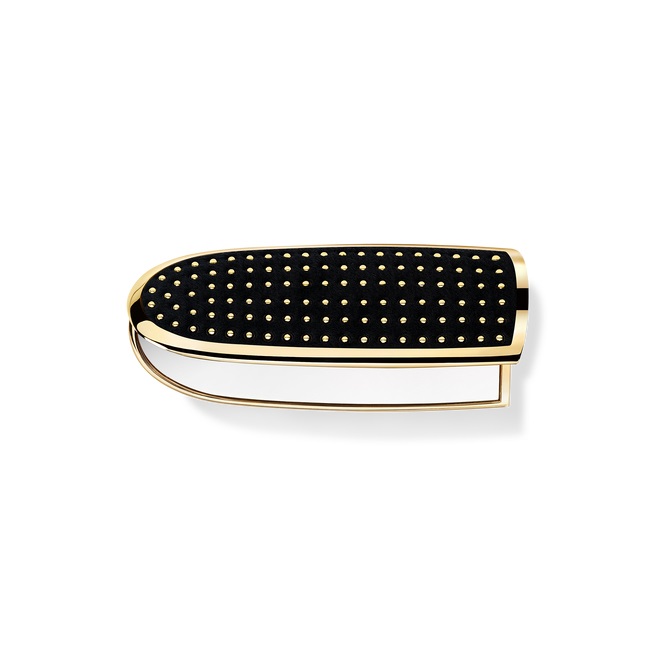 Guerlain Rouge G Case Les Studs - Cover Gioiello con Doppio Specchio, Personalizzabile, Nero e Oro