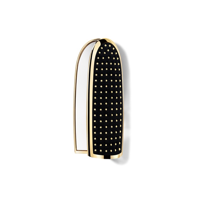 Guerlain Rouge G Case Les Studs - Cover Gioiello con Doppio Specchio, Personalizzabile, Nero e Oro
