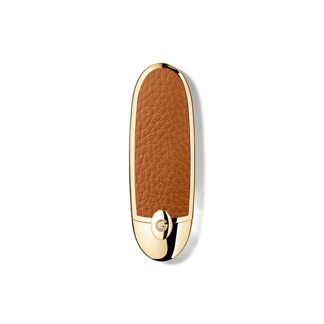 Guerlain Rouge G Cover Gioiello Le Camel - Doppio Specchio, Personalizzabile, Design Iconico in Metallo Marrone