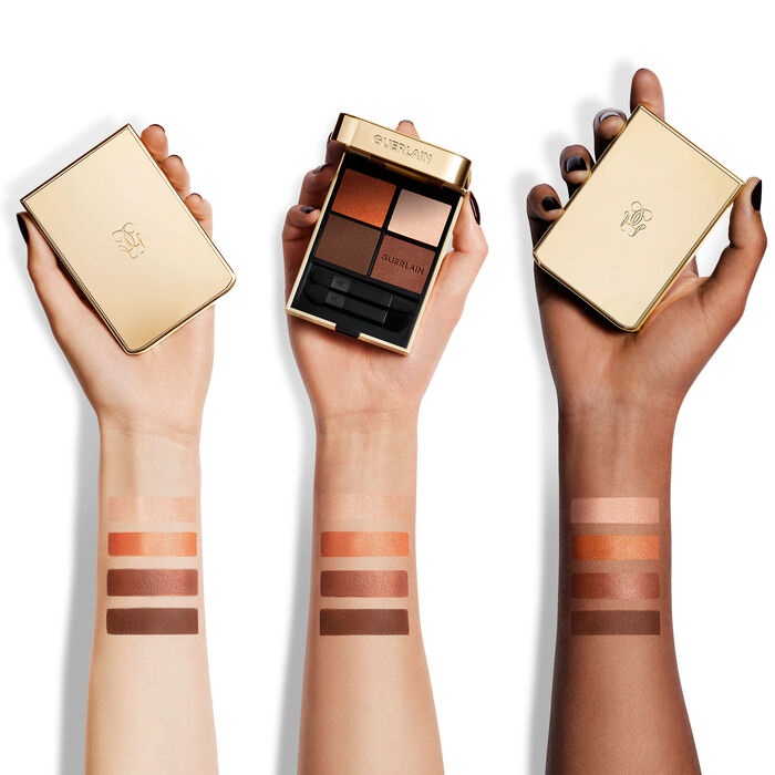 Guerlain Ombres G Palette di Ombretti 258 Wild Nudes - 4 Colori, Texture Opaca, Metallica, Perlata e Satinata, Alta Pigmentazione e Lunga Tenuta