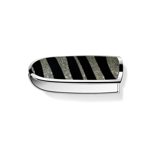 Guerlain Rouge G - Rossetto Nero e Argento con Cover Doppio Specchio Glitter Tiger