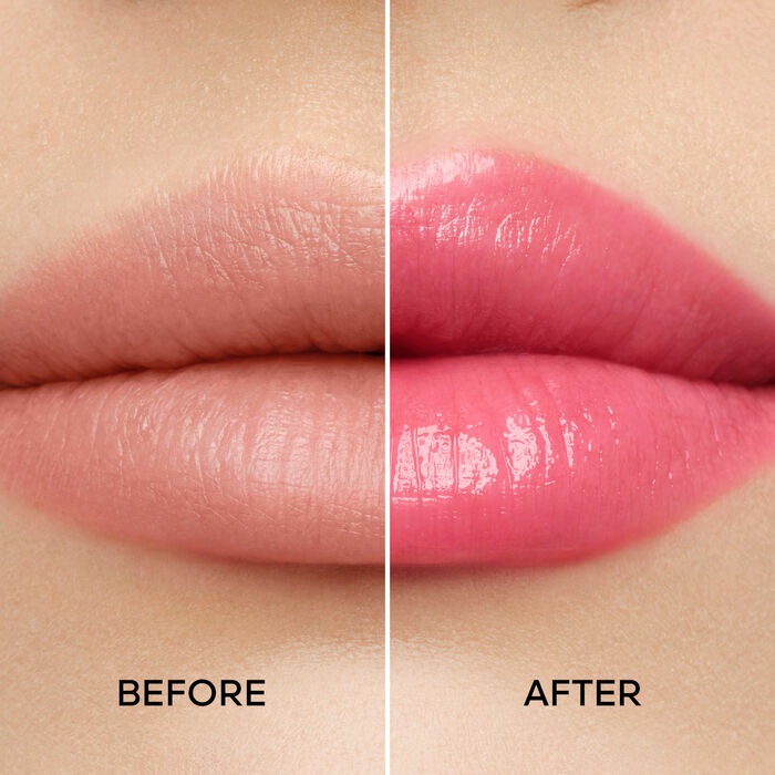 Guerlain KissKiss Bee Glow 458 Pop Rose Glow - Balsamo Labbra Colorato al Miele con 98% Ingredienti Naturali, Idratante e Nutriente, 3.2g