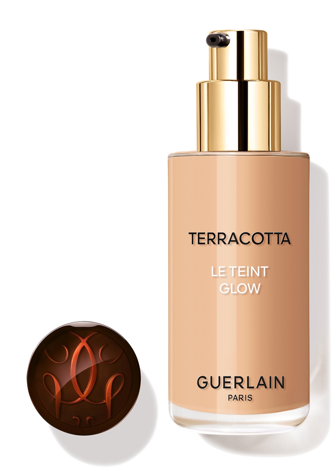 Guerlain Terracotta Le Teint Glow Fondotinta Liquido 35 ml - Luminosità Effetto Naturale, A Lunga Tenuta, No Transfer, 95% Ingredienti Naturali, 3W Warm / Doré
