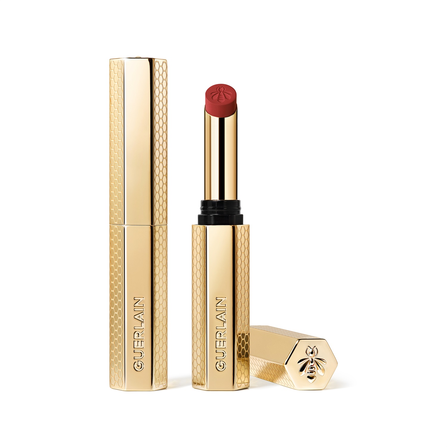 Guerlain KissKiss Kissproof Honey Blurred Matte Lipstick 599 Red Aster 1.85g