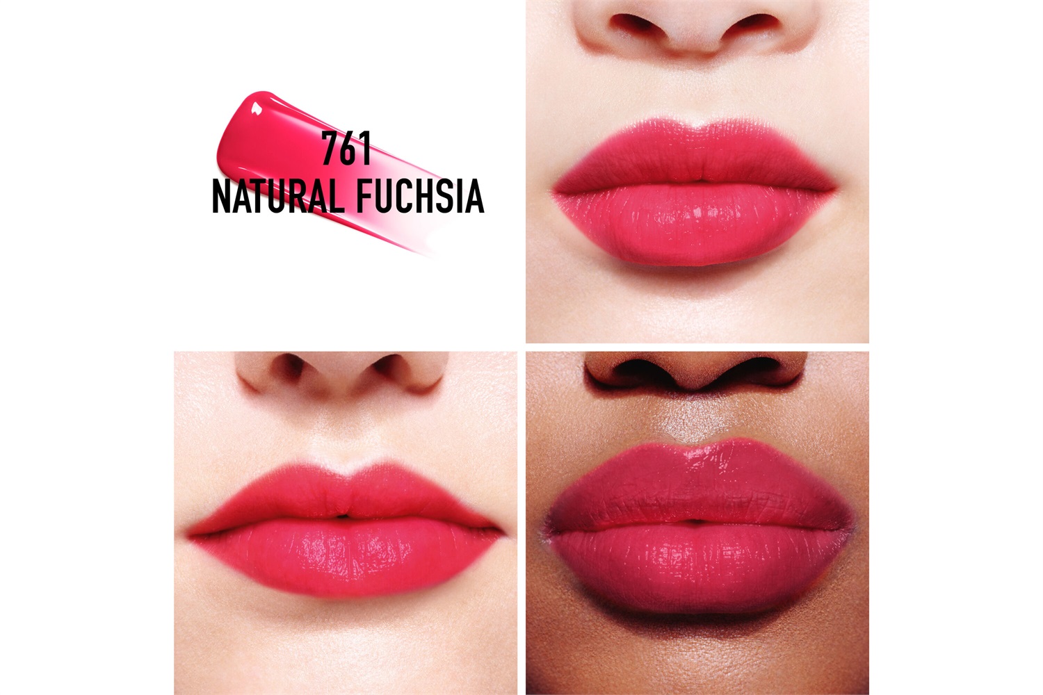 Dior Addict Lip Tint - Tinta Labbra No Transfer Idratante 761 Natural Fuchsia - 12 Ore di Tenuta, Finish Semi-Mat, 95% Ingredienti Naturali