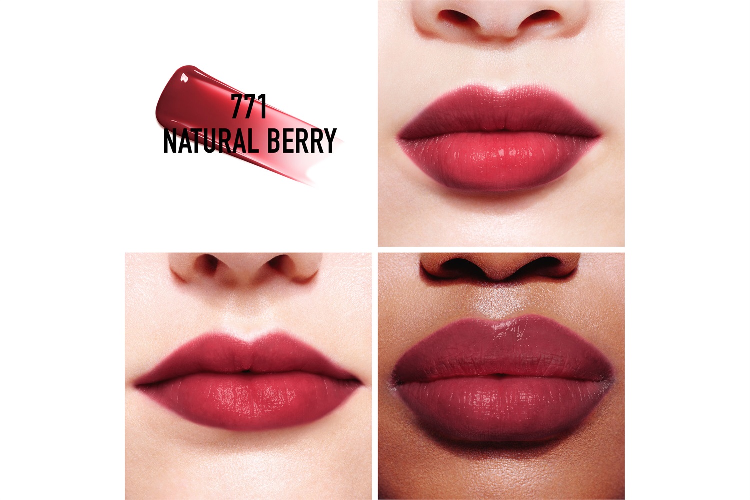 Dior Addict Lip Tint 771 Natural Berry - Tinta Labbra No Transfer con 12 Ore di Tenuta e Finish Semi-Mat