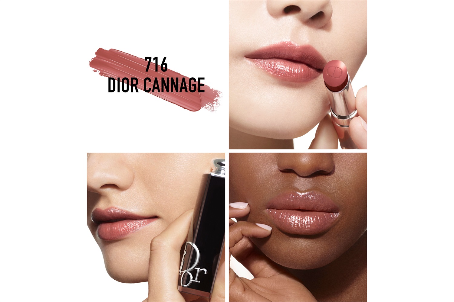 Dior Dior Addict 716 Cannage - Rossetto Brillante Idratante Ricaricabile con 90% di Ingredienti Naturali