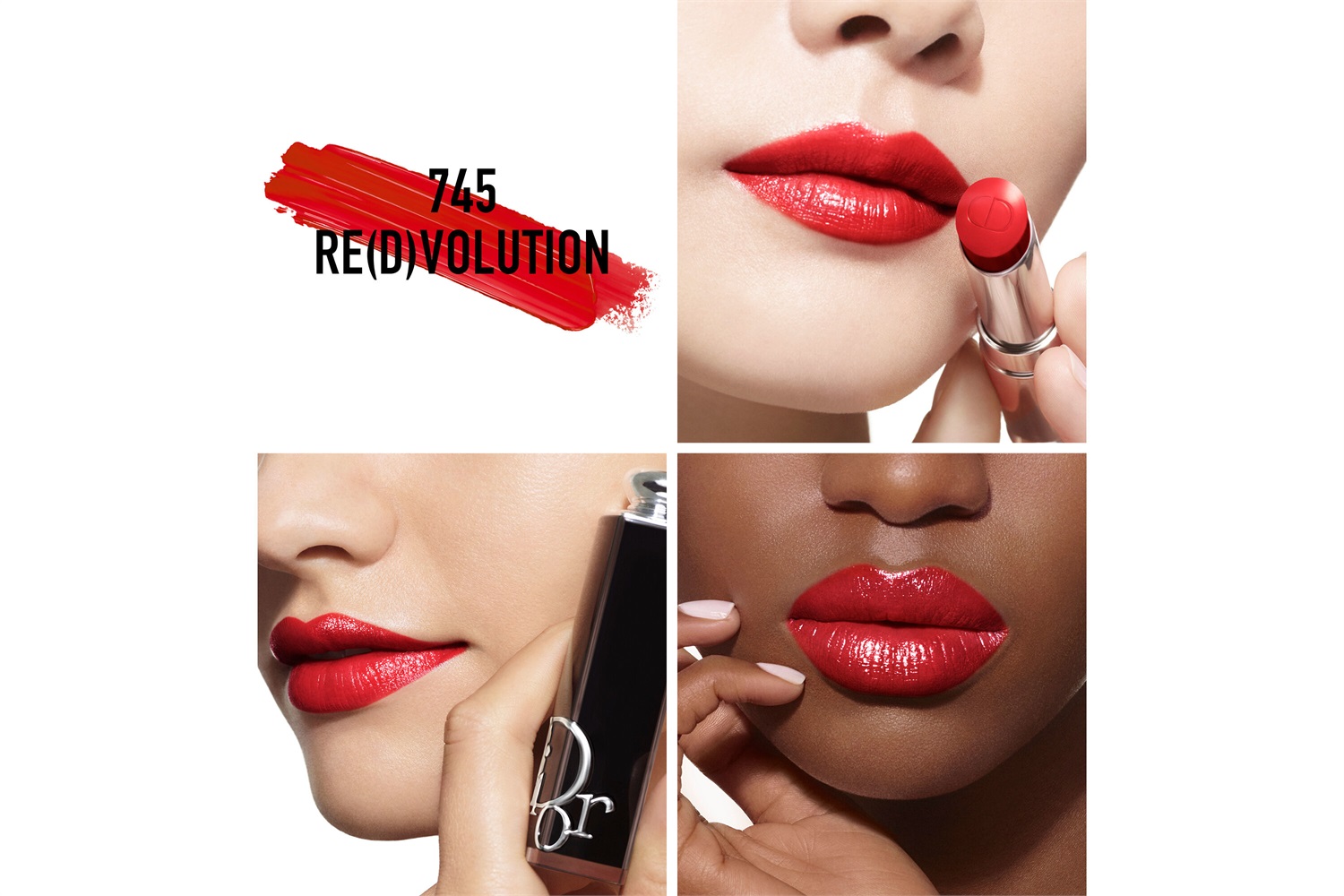 Dior Addict Rossetto Brillante Ricaricabile 745 Re(d)volution - 90% Ingredienti Naturali, Idratazione 24 Ore