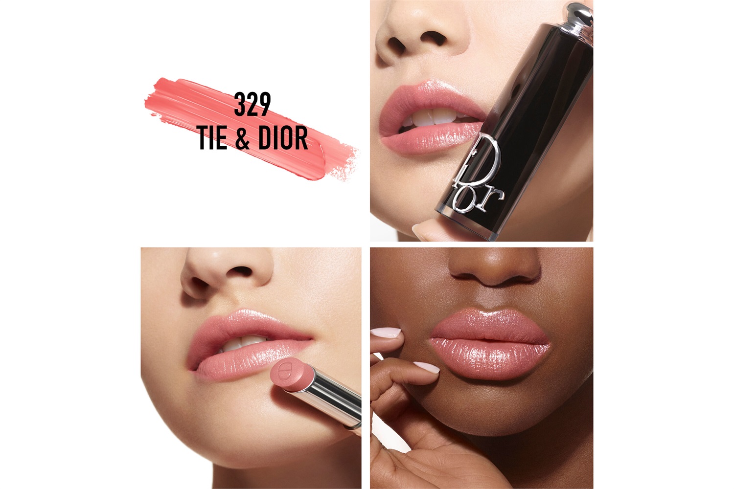Dior Ricarica Dior Addict 329 Tie & Dior - Rossetto Brillante e Idratante, 3.2 g, 90% Ingredienti Naturali