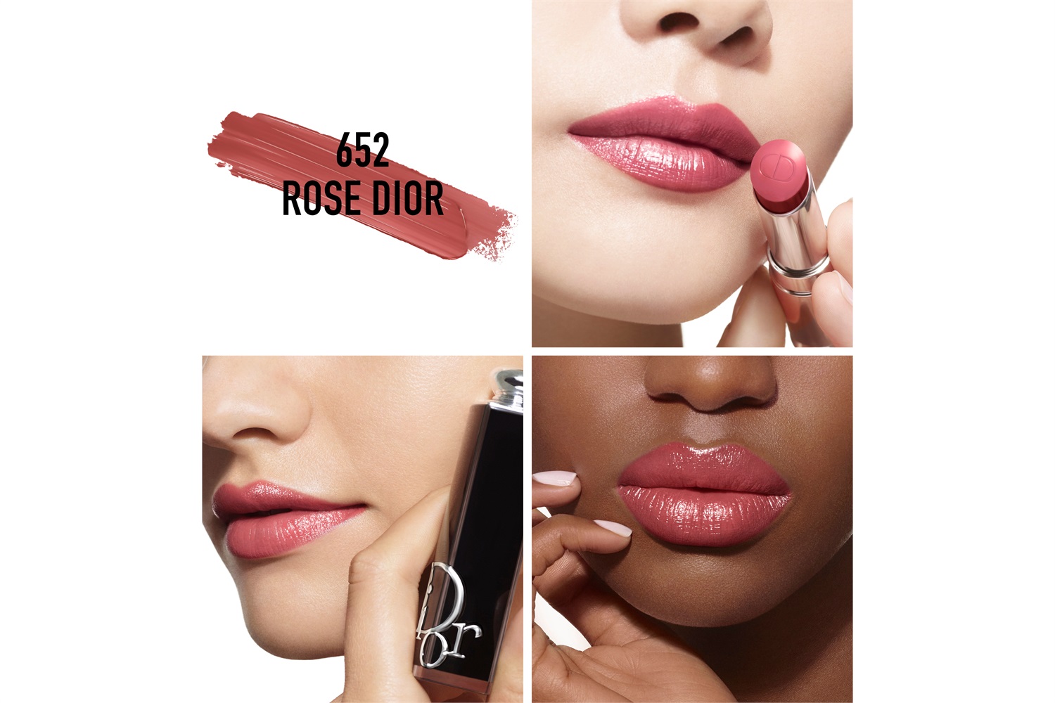 Dior Ricarica Dior Addict 652 Rose Dior - Rossetto Brillante e Idratante con 90% di Ingredienti Naturali
