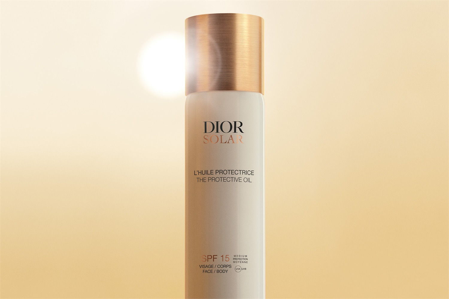 Dior Solar L'Olio Protettivo per Viso e Corpo SPF 15 - 125 ml - Applicazione Semplice e Texture Leggera
