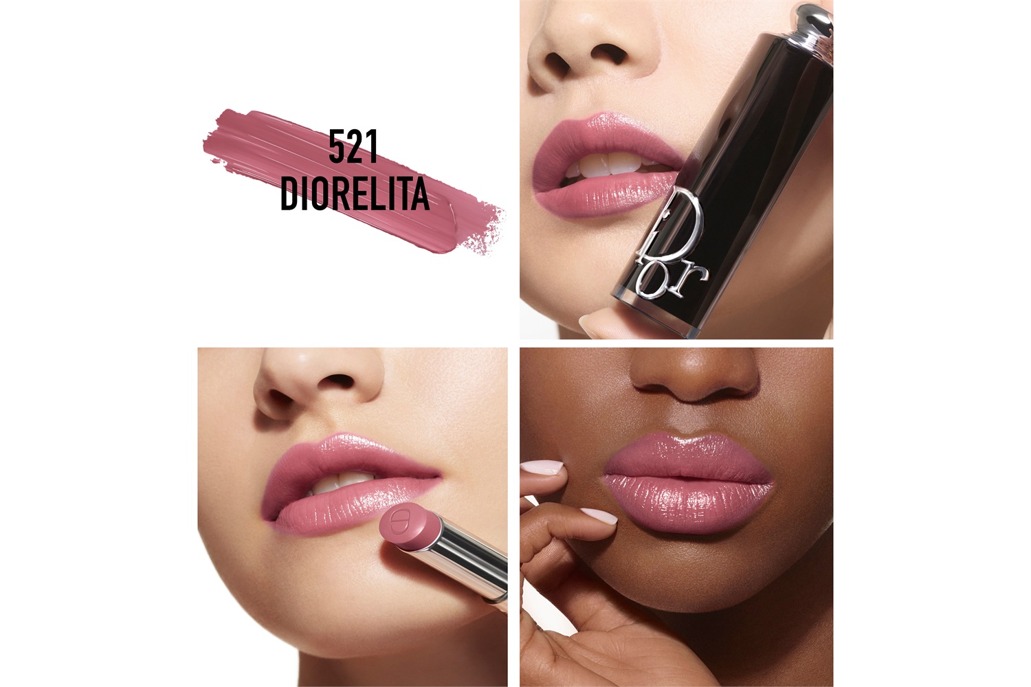 Dior Dior Addict 521 Diorelita - Rossetto Brillante Ricaricabile con 90% di Ingredienti Naturali