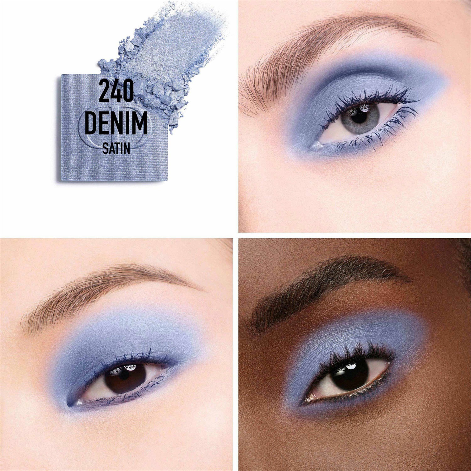 Dior Diorshow Mono Couleur 240 Denim - Ombretto Compatto 2g ad Alta Pigmentazione con Finish Mat, Satinato, Metallizzato o Glitterato