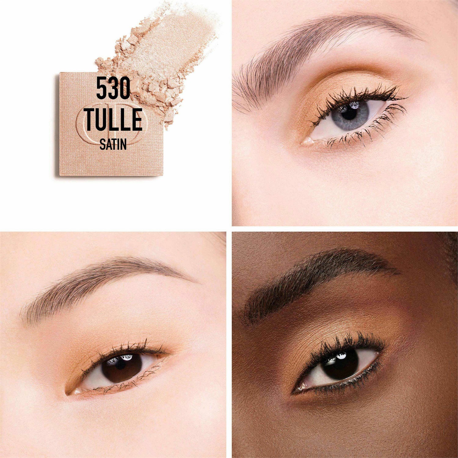 Dior Diorshow Mono Couleur 530 Tulle - Ombretto Compatto Alta Pigmentazione 2g con Finiture Mat, Satinato, Metallizzato e Glitterato