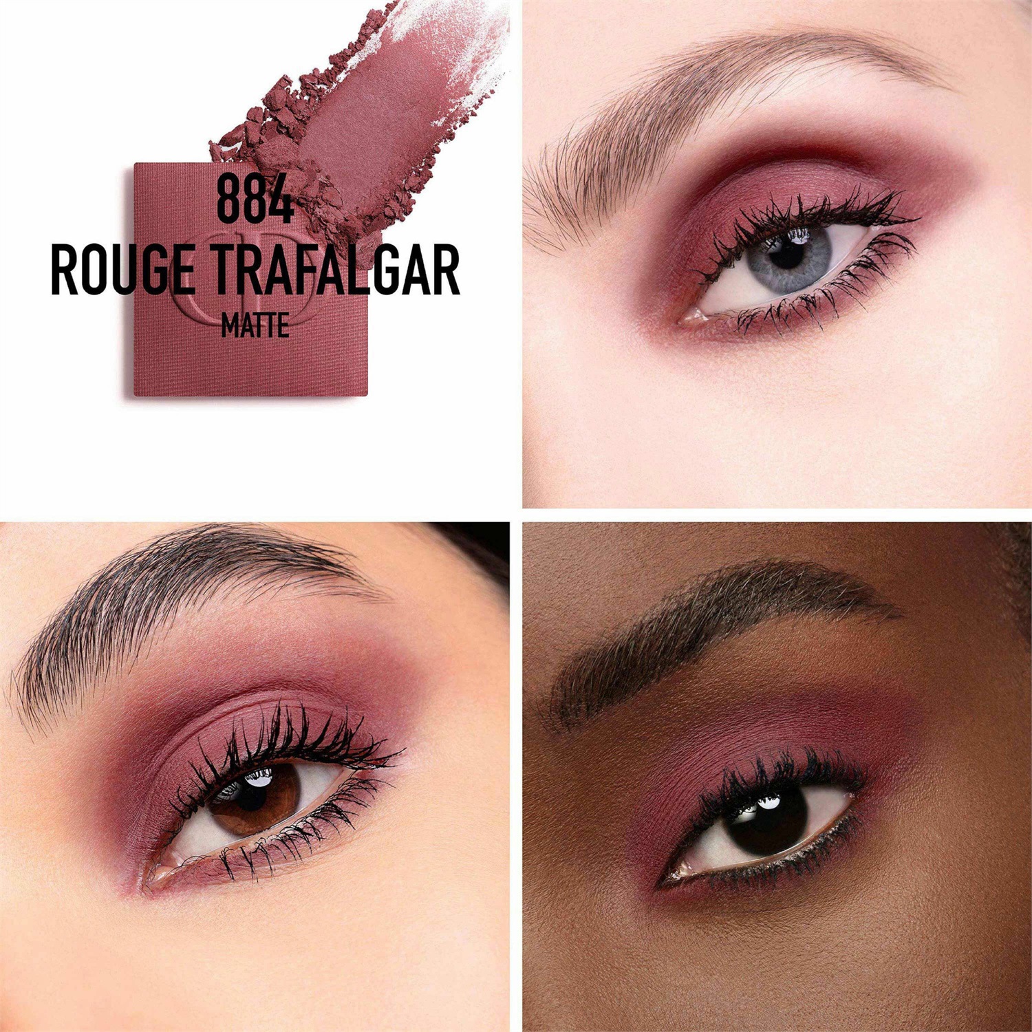 Dior Diorshow Mono Couleur 884 Rouge Trafalgar - Ombretto Compatto ad Alta Pigmentazione con Finish Mat, Satinato, Metallizzato o Glitterato