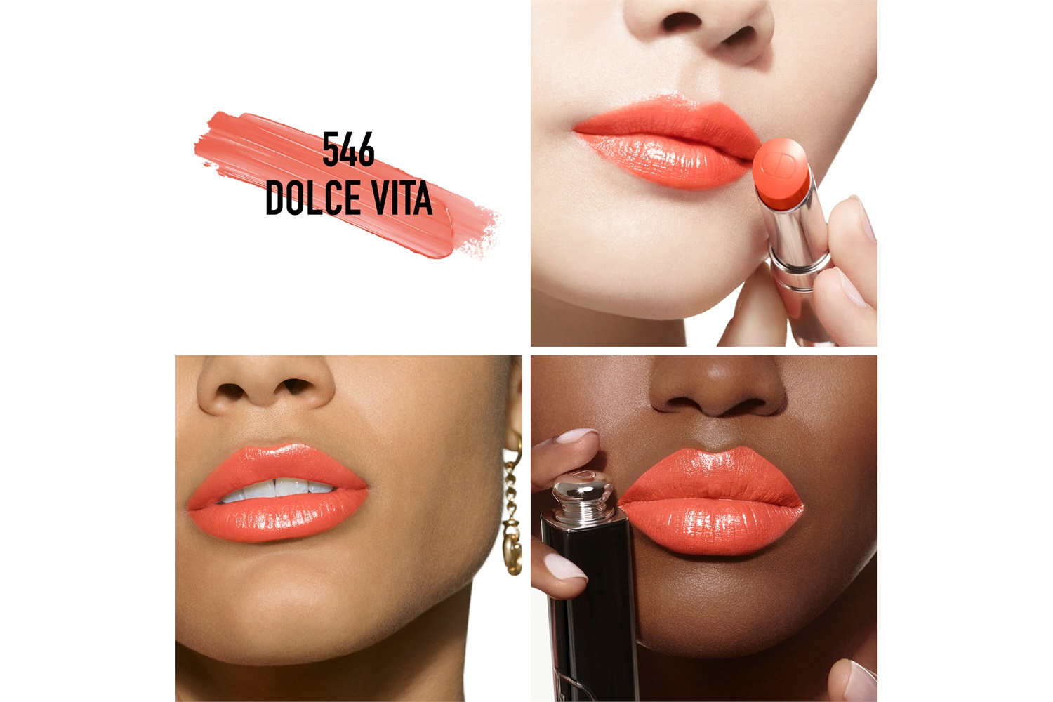 Dior Ricarica Dior Addict - Rossetto Brillante e Idratante 546 Dolce Vita - 3,20 g, 90% Ingredienti Naturali