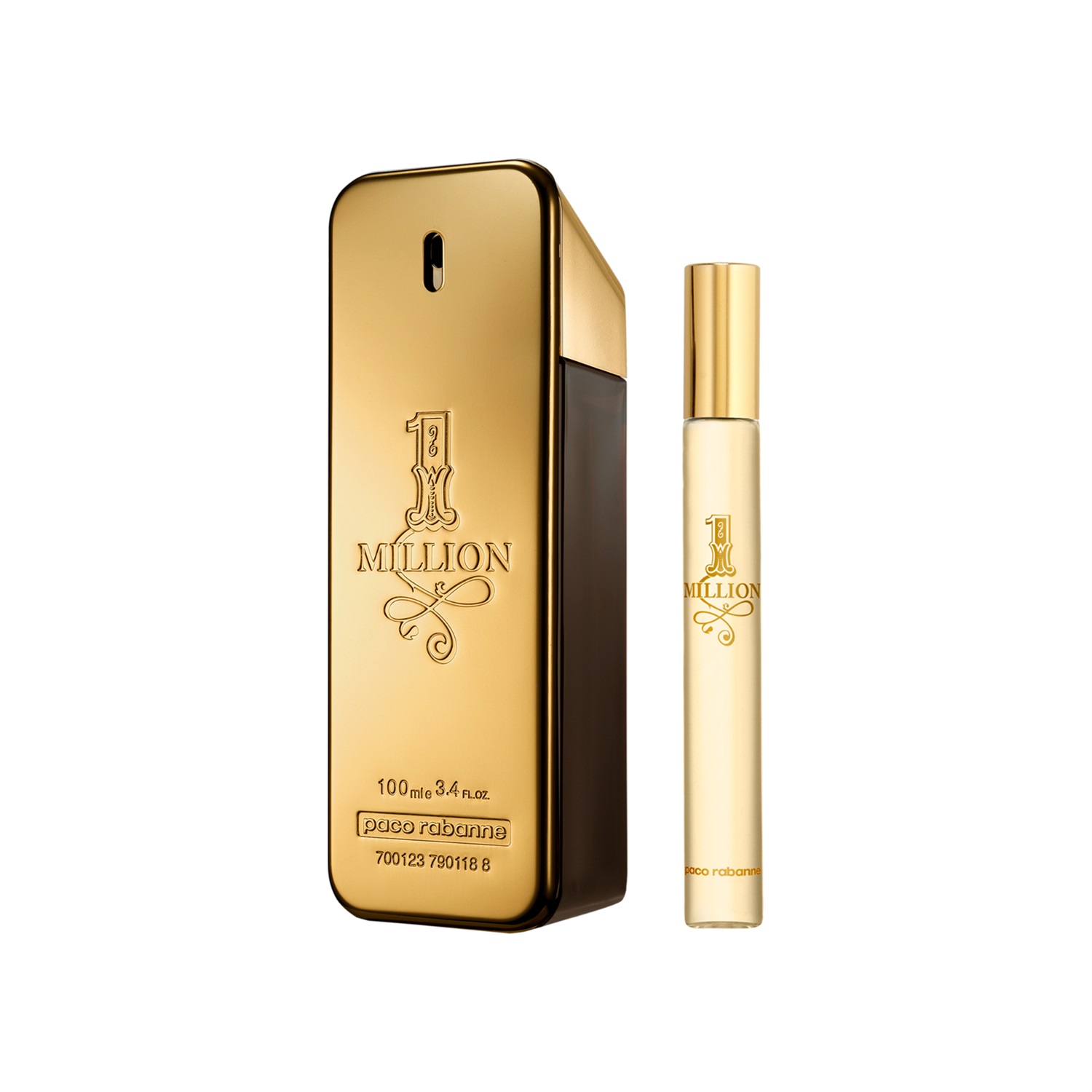 Paco Rabanne 1 Million Cofanetto Eau de Toilette 100ml Travel Spray 10ml - Fragranza Maschile Fresca e Speziata con Note di Ambra, Cuoio e Mandarino