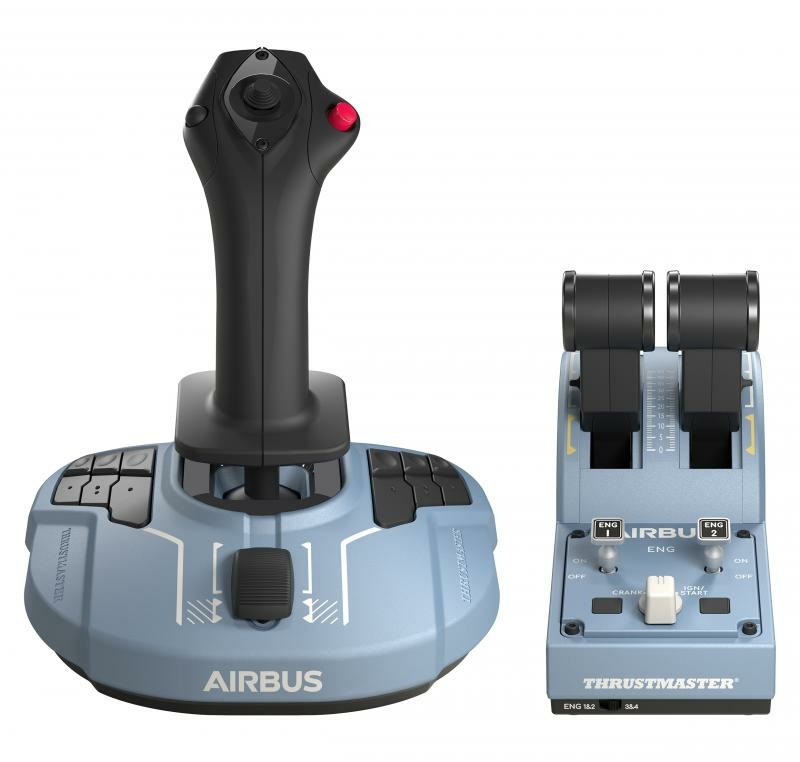 Thrustmaster TCA Officer Pack Airbus Edition - Joystick Analogico/Digitale Ergonomico Nero/Blu per PC