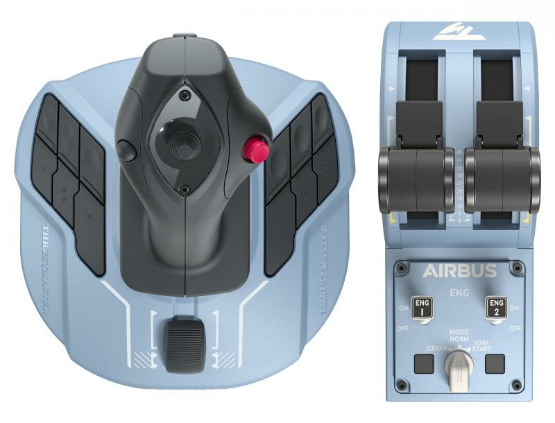 Thrustmaster TCA Officer Pack Airbus Edition - Joystick Analogico/Digitale Ergonomico Nero/Blu per PC