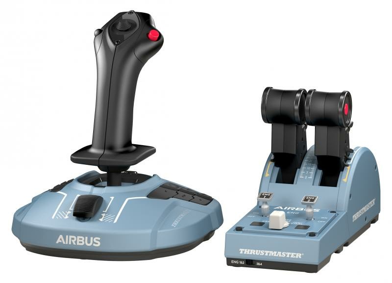Thrustmaster TCA Officer Pack Airbus Edition - Joystick Analogico/Digitale Ergonomico Nero/Blu per PC
