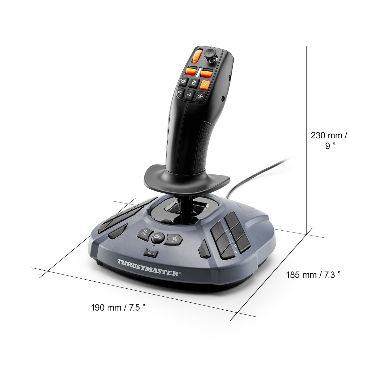 Thrustmaster SimTask FarmStick - Joystick Multifunzione per Farming, 3 Assi, Fino a 33 Pulsanti, Cablato USB