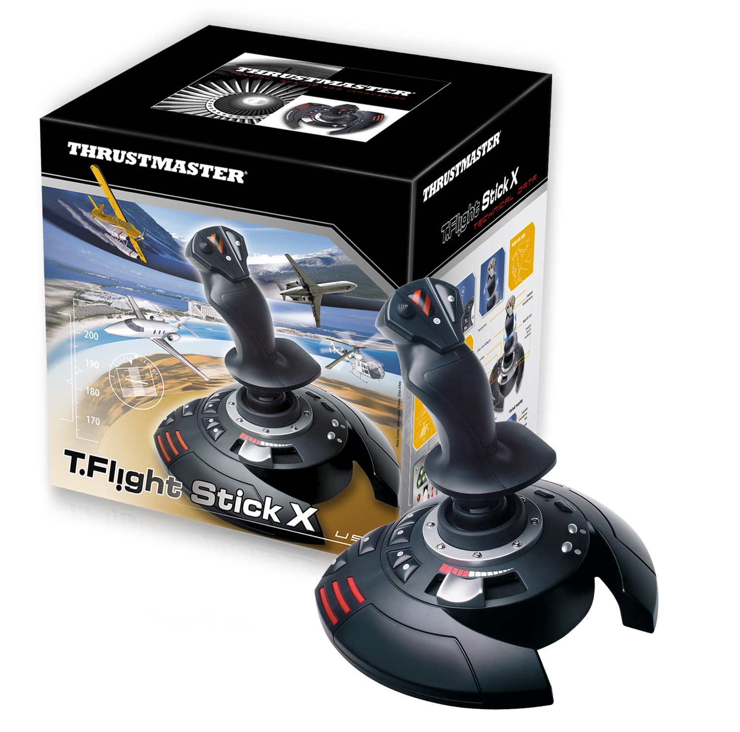 Thrustmaster T.Flight Stick X - Joystick Analogico USB per PC e Playstation 3 con Resistenza Regolabile e Memoria Interna