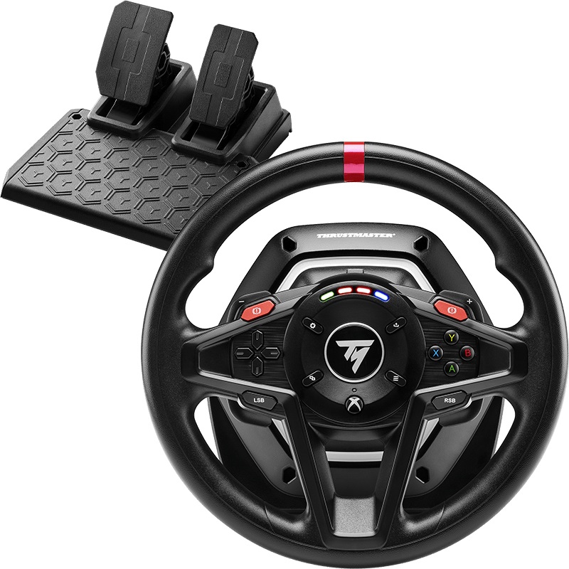 Thrustmaster T128 - Volante Force Feedback con Pedali Magnetici per PC e Xbox Series X|S, Xbox One