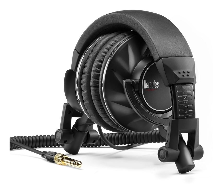Hercules HDP DJ60 Cuffie a Padiglione Chiuso Cablato Professionali per DJ - Nero, Isolamento Sonoro Eccellente, Lunghezza Cavo 2-3m