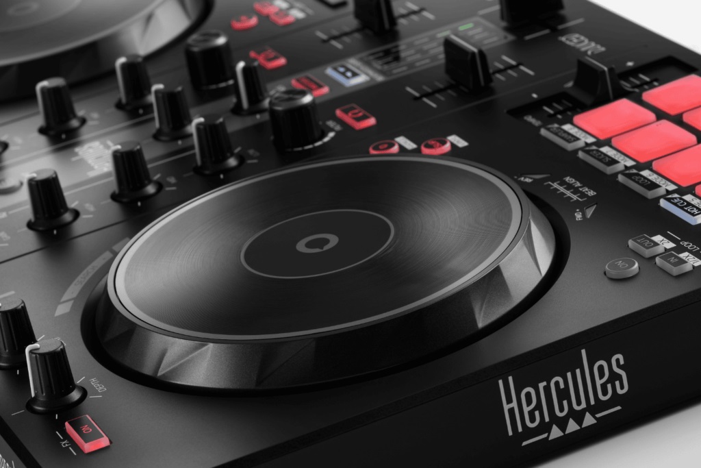 Hercules DJControl Inpulse 300 MK2 - Mixer DJ USB 2 Canali con 16 Drum Pad, Funzione Beatmatch Guide, Compatibile con Serato DJ Lite e DJUCED, Colore Nero/Rosso