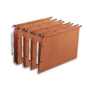 Elba ULTIMATE - Cartelle sospese arancioni in cartoncino kraft 240 g/m2, 32,5x27,5 cm, con bottoni a pressione ultra resistenti