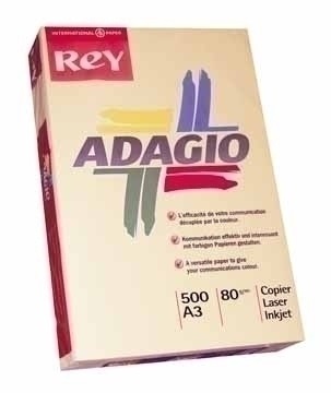 Rey Adagio A3 80 g/m² Carta Colorata Rosso Intenso - Risma da 500 Fogli