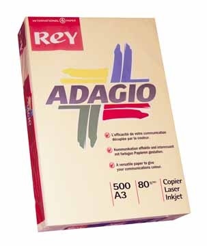 Rey Adagio A3 Carta Colorata 80 g/m² Blu Intenso - Risma da 500 Fogli