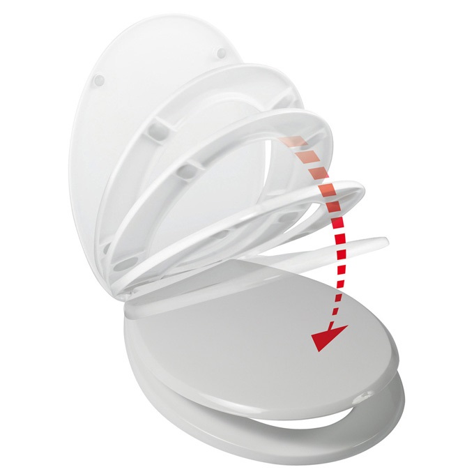 Wirquin 20718747 Sedile WC First con Chiusura Rallentata, Polipropilene Bianco, Confort Acustico e Sicurezza Bambini