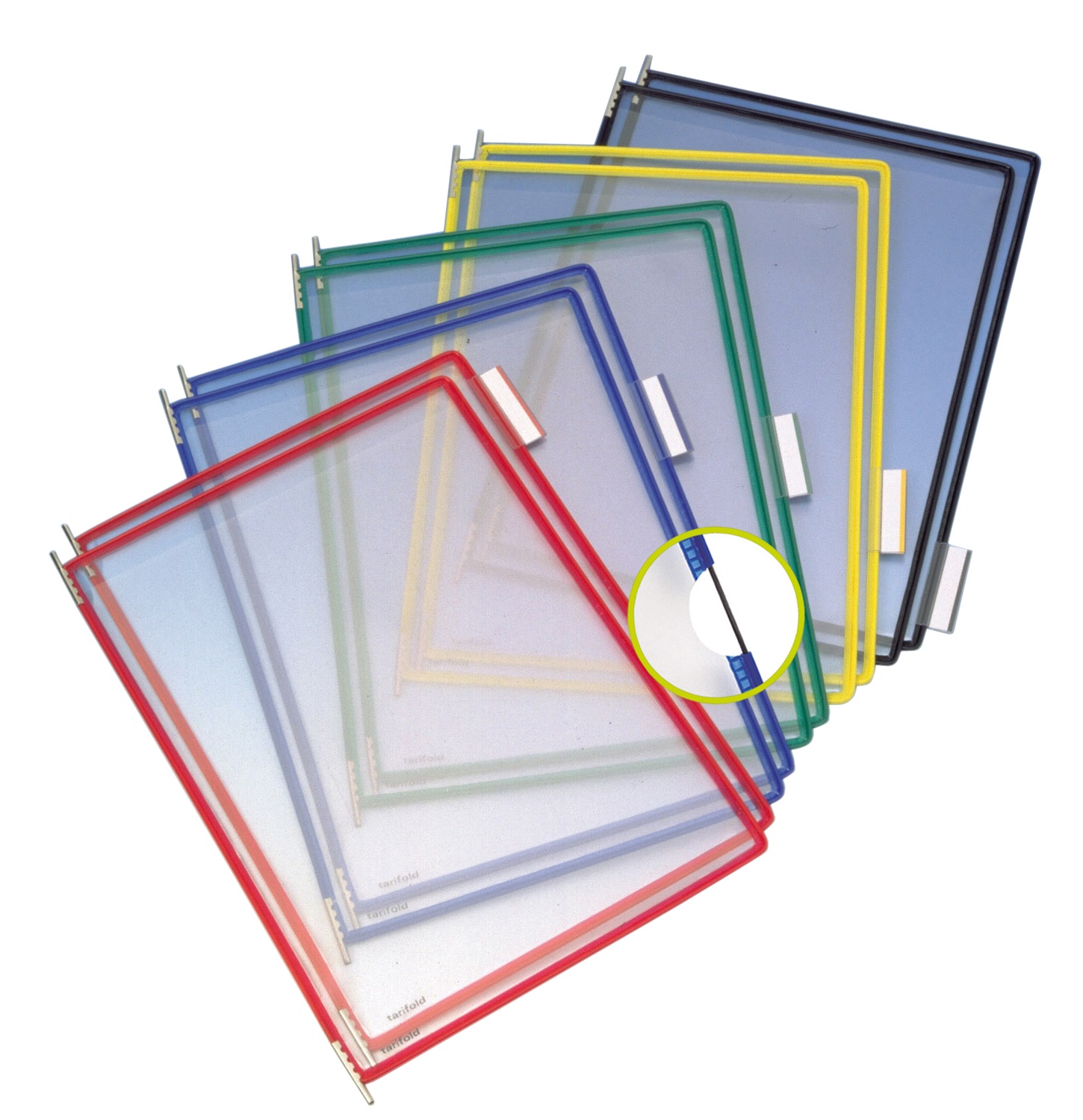 Tarifold Buste per Leggio T-Technic A4 Assortiti - PVC con Bordo Rinforzato - Confezione da 10 Pezzi