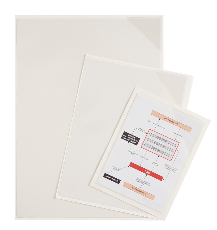 Tarifold B194680 Buste Portadocumenti A4 Trasparenti Autoadesive con Flap di Chiusura - Confezione da 5 Pz