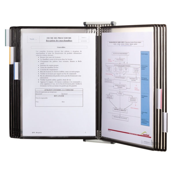 Tarifold Leggio Antibatterico da Muro con 10 Buste A4 Nero