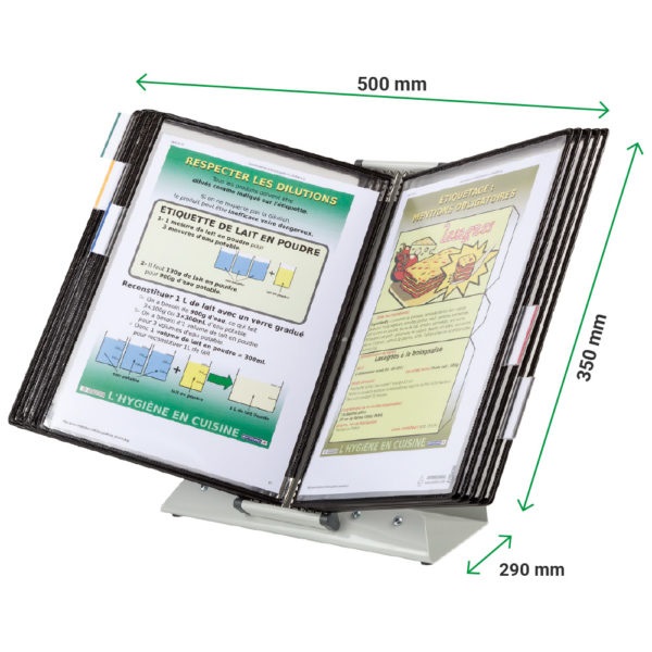 Tarifold B434152 Leggio Antibatterico da Tavolo A4 con 10 Buste - Bianco