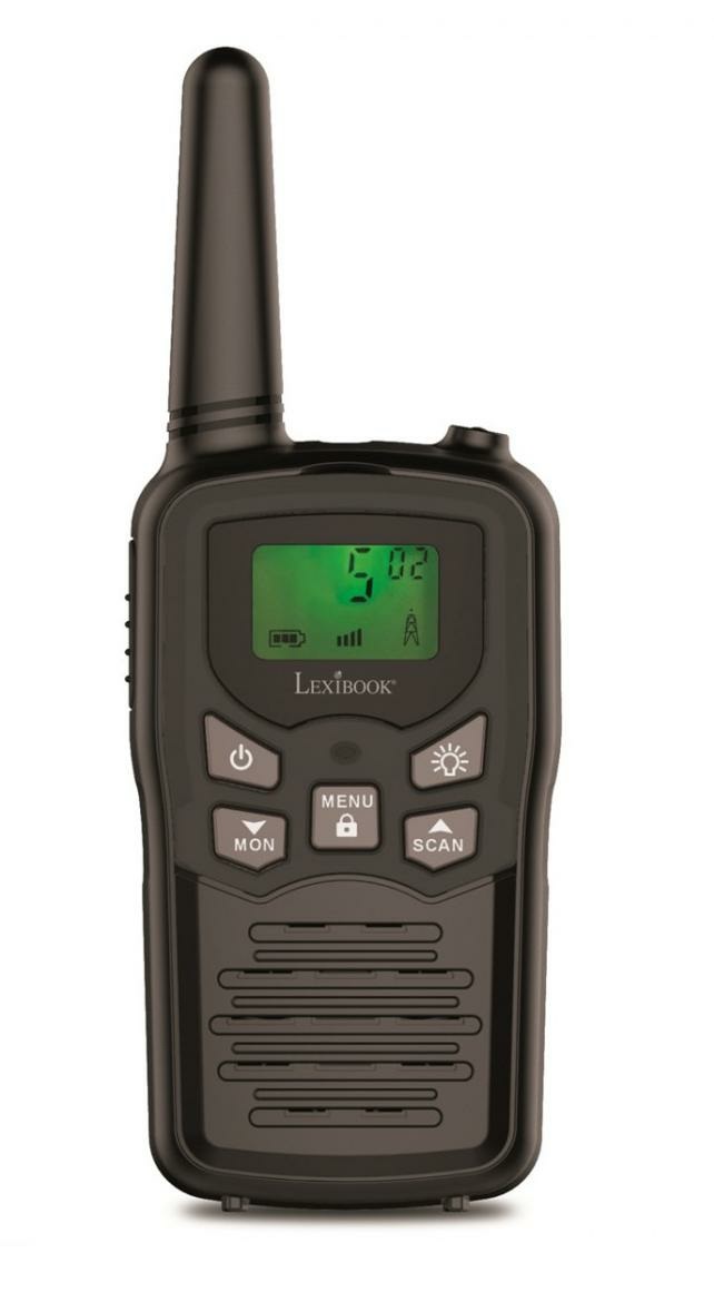 Lexibook TW58 Walkie-Talkie per Bambini - Portata 8 km, Schermo LCD, Suono Digitale, Gioco di Comunicazione, Colore Nero