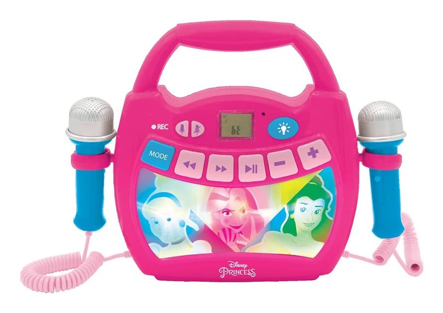 Lexibook MP320DPZ Lettore Digitale Karaoke Portatile per Bambini con Bluetooth, 2 Microfoni, Effetti Luce e Funzioni di Registrazione - Rosa