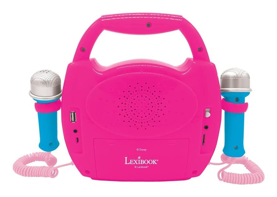 Lexibook MP320DPZ Lettore Digitale Karaoke Portatile per Bambini con Bluetooth, 2 Microfoni, Effetti Luce e Funzioni di Registrazione - Rosa