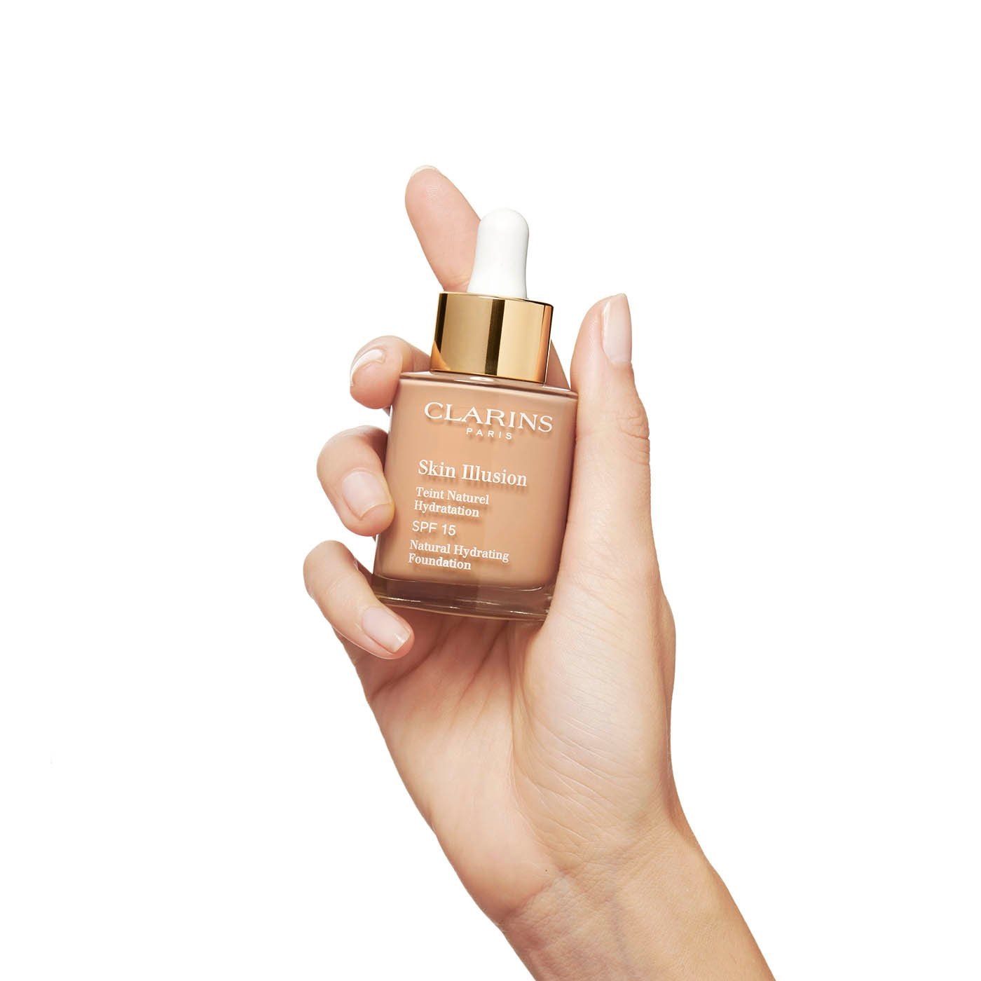 Clarins Skin Illusion Fondotinta in Siero 110 Honey 30ml - Finish Ultra-Naturale e Idratante con SPF 15