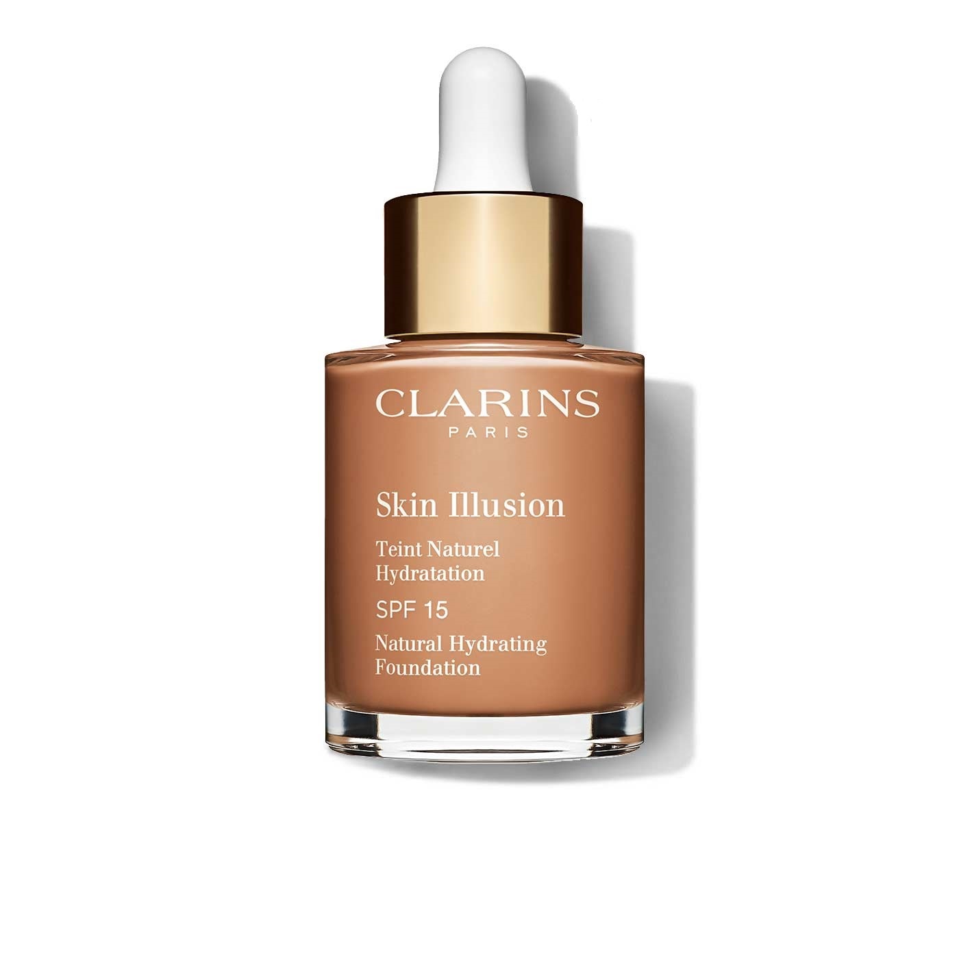 Clarins Skin Illusion Fondotinta in Siero 112.3 Sandalwood 30 ml - Effetto Pelle Nuda, Idratante, SPF 15