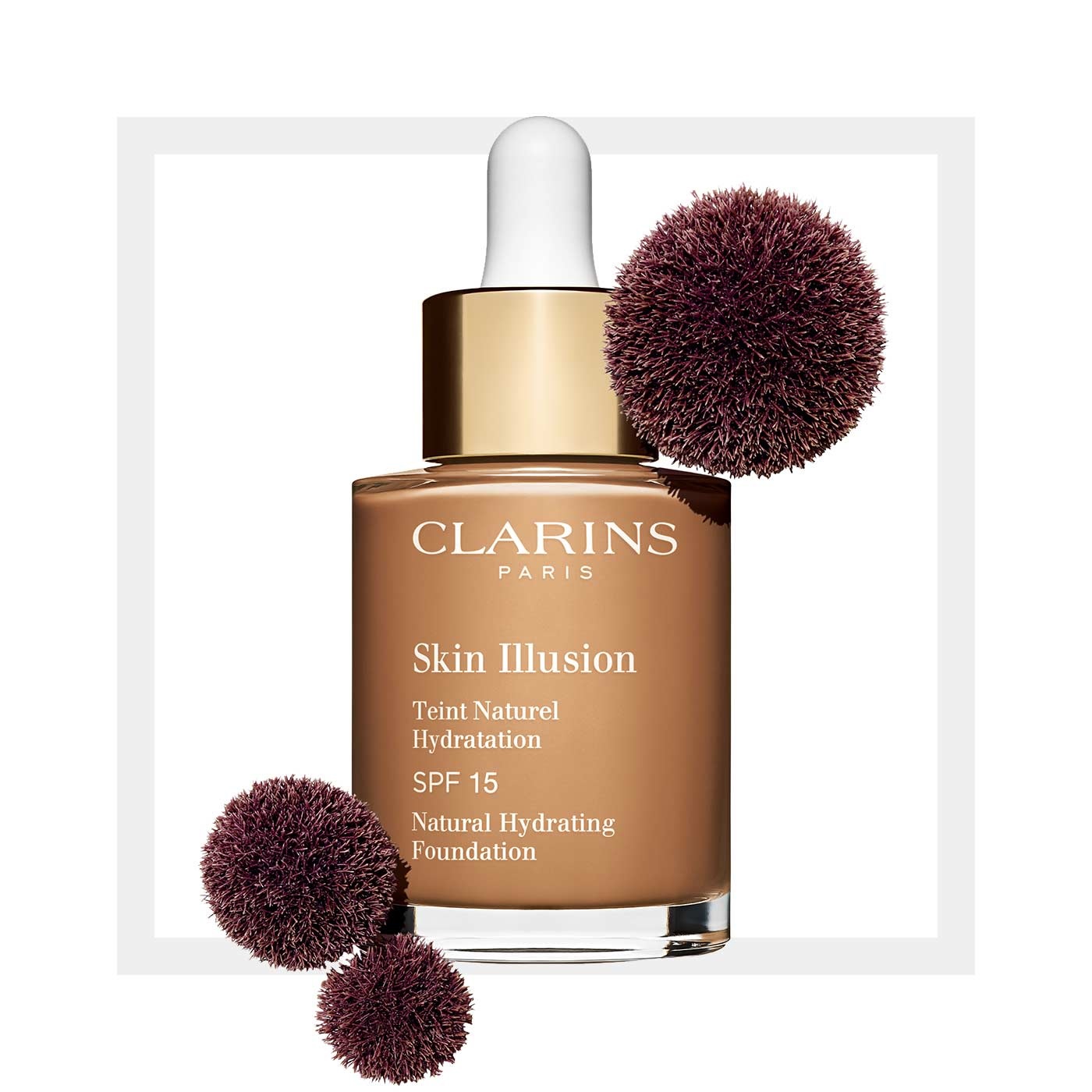 Clarins Skin Illusion Fondotinta in Siero 114 Cappuccino 30 ml - Effetto Pelle Nuda, Idratante e SPF 15